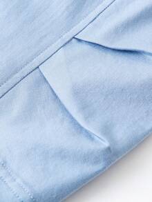 mini bala Overall Shorts Set Short Sleeve Boys' And Girls' Baby Boy Skin-Friendly Breathable Cute Summer - Gray Blue - View 6