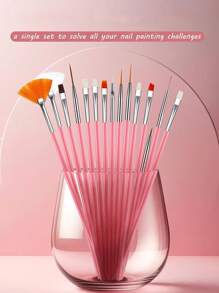15-teiliges Acryl-Nagelbürstenset, Malerpinsel, Werkzeug-Set für Nägel-Salons und Anfänger