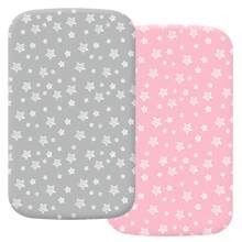 Bedside Bassinet Sheets For Baby Boys Girls, Compatible With Mika Micky, Baby Delight, Dream On Me, AMKE And Other Bassinet Mattress Pads Size Between 17-21 In Width, 29-33 In Length, And 1.5-4 In Thick
