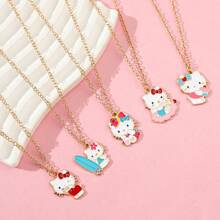 Sanrio 5pcs Sanrio Hello Kitty Creative Pendant Necklaces For Women Girls Bff Couple Jewelry Accessories Birthday Gifts