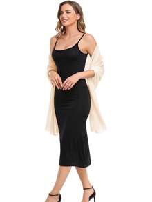 Chiffon Shawls And Wraps For Evening Dresses Women Elegant Soft Scarf Bridal Scarve Wedding - Champagne - View 3