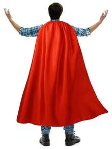 万圣节成人超级英雄披风+面具，节日派对舞台服装角色扮演表演服，眼罩，春季派对礼服 - 彩色 - 查看 3