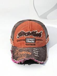 1 Stück Baseballkappe im abgenutzten Vintage-Stil mit besticktem Buchstaben