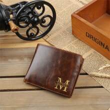 1 pieza Wallet de cuero genuino personalizado con foto, regalo personalizado del Día del Padre, pies para padre/abuelo/esposo/novio, pared personalizada para hombres, obsequio de cumpleaños para papá, plegable, snc, práctico, portátil, versátil, multifuncional, ligero, colorido, vintage, adorable, lindo, con estilo, personalizado, personalizada, bóxer, personal, novio, amigo, familia, para la escuela secundaria, la universidad, los estudiantes, estudiantes universitarios, universidad y estudiantes de secundariaUnder, escuela, secundaria secundaria