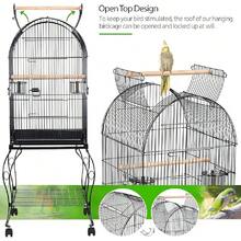 Jaula Para Pájaros De 59 Pulgadas Con Tapa Abierta Para Loros, Cacatúas, Conures, Periquitos, Tortolitos, Periquitos, Pinzones, Jaula Para Pájaros Canarios Con Soporte Extraíble - Black - View 4