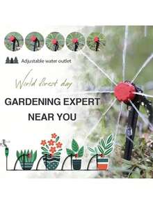 自动花园灌溉和浇水系统，蔬菜和花卉滴灌套件，可调节喷嘴，1/4 英寸 PVC 软管连接器适配器 - 多 - 查看 4