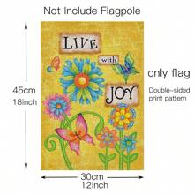 1pc, Love With Joy Spring Flower Garden Flag, 12 X 18 Inch Double Sided Farmhouse Yard Outdoor Flag, Farmhouse Rustic Pasture Porch Decoration(ONLY FLAG)