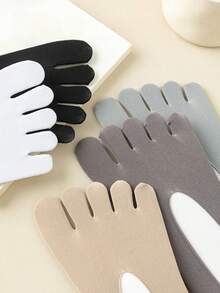 3/5 pares de calcetines tipo chanclas para hombre, calcetines de verano de unicolor ultraligeros y frescos, calcetines invisibles tipo barco, calcetines de dedos, calcetines bajos para hombre con silicona antideslizante - Multicolor - Ver 6