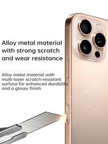 Camera Control Capture Button Compatible With Iphone 16 16Pro 16Plus 16ProMax Side Button Protector Anti-Scratch Film Compatible With Iphone 16 Series Waterproof Tempered Glass Shockproof Anti-Fall Anti-Fall Anti-Fingerprint Full Cover - Gold - View 7