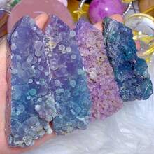 1pc Bohemian Asymmetrical Grape Agate Tower - Natural Purple, Blue, And Pink Stones With Complex Patterns - Perfect For Home, Fish Tank, Or Desk Decoration - Ideal Gift For Collectors And Enthusiasts - Multicolor - View 1