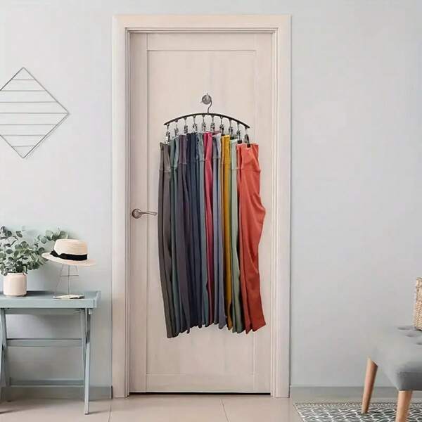 1 Stück 37 cm Edelstahl Mehrfach-Kleiderbügel - platzsparender Organizer für Hosen, Jeans, Leggings und Shorts im Kleiderschrank