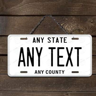 1pc Customizable Metal Alloy Decorative Car License Plate Sign - Personalized Wall Art Decor, Waterproof, Fade Resistant, Pre-Drilled Holes - Perfect For Christmas, Halloween, Thanksgiving - 6x12 Inch Metal Wire Ornament,Home Harmony,Christmas Gift Supplies