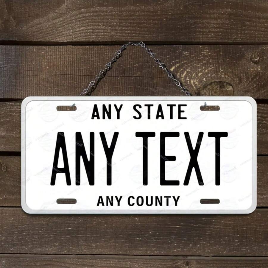 1pc Customizable Metal Alloy Decorative Car License Plate Sign - Personalized Wall Art Decor, Waterproof, Fade Resistant, Pre-Drilled Holes - Perfect For Christmas, Halloween, Thanksgiving - 6x12 Inch Metal Wire Ornament,Home Harmony