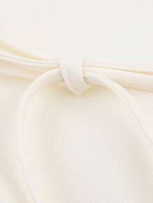 Solid Color Waist Belt Casual Long Sleeve Jacket, Suitable For Spring And Autumn White - White - View 6