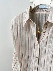 YUXIN Summer New Casual Fashionable Striped Regular Shoulder Loose Short Sleeve Blouse For Women