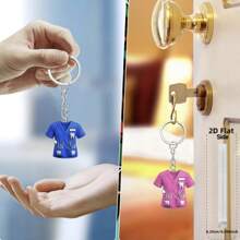 2D Flat, Adorable Dentist Uniform Keychain, Ideal Gift For Dental Professionals And Friends, Waterproof Acrylic, Designed With Blue And Green Shirts And Dental Tools, Bag Accessory, Keychain Car Accessories Bag Charm School Cute Goth Y2k
