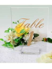 1 件/3 件/5 件/10 件亚克力卡片架 - 5 厘米透明桌面标牌架，用于展示婚礼商务徽标、菜单、名称、会议、照片的亚克力支架 - 白色 - 查看 5