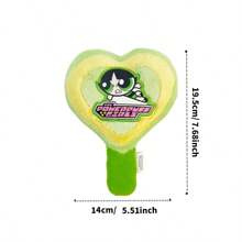 Miniso The Powerpuff Girls Buttercup Heart-Shaped Handheld Mirror - Dual-Sided Design, Perfect For On-The-Go Touch-Ups, Ideal For Travel, Gifts, And Daily Use (1 PC)