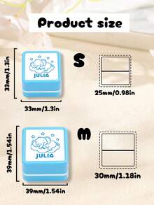 LICVIC 1pc Custom Square Signature Stamp For Kids, Back To School Supplies For Kids,Name Stamps Personalized, DIY Customized Self Inking Name Stamp, Stamps For Signing Name With Icons, Panda, Mermaid, Dinosaur, Unicorn, Baby Elephant, Butterfly, Rainbow, Reproduce Your Handwriting Signature, Exquisite And Compact, Easy To Carry - Style a - View 3