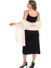 Chiffon Shawls And Wraps For Evening Dresses Women Elegant Soft Scarf Bridal Scarve Wedding - Champagne - View 6