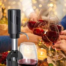 Electric Wine Bottle Pourer, Electric Wine Aerator, Wine Bottle Dispenser, Splitter, Suitable For Pouring Olive Oil And Wine, Portable Water Bottle Pump, Kitchen Auto Water Dispenser - Easy To Clean New Pressurized Auto Wine Dispenser, Smart Quick Electric Wine Aerator - Black Curved Decanter - View 10