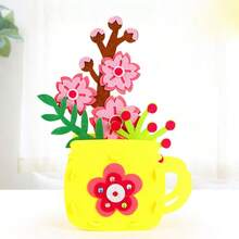 6 Juegos de kits de macetas de fieltro DIY como regalos para el Día del Maestro, material de artesanía de plantas en maceta de fieltro no tejido hecho a mano por niños, cultivando paciencia, adecuado para Halloween, Navidad, Acción de Gracias Juguetes - Multicolor - Ver 15