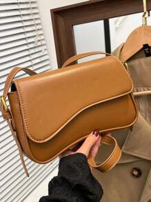 Simple & Fashionable Casual Solid Color Shoulder Bag