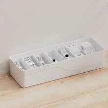 1pc New Adjustable Desktop Cable Organizer Box, Multi-Compartment Data Cable Storage Drawer