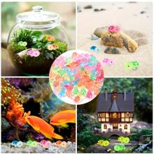 100pcs Glow-In-The-Dark 3D Turtle Figurines - Colorful, Translucent Plastic Decorations For DIY Crafts, Party Favors, Beach-Themed Events