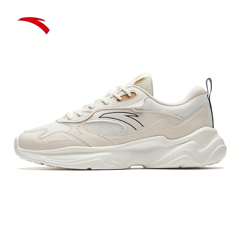 Anta 复古老爹鞋厚底男士休闲运动鞋，百搭时尚运动鞋，2025年夏季新品 - 象牙白/泥沙灰-6 - 查看 1
