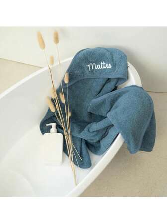 1pc Custom Embroidered Hooded Towel, Personalized Hooded Towel With Lettering, Unique Gift For Kids, Hooded Multiple Colors, Shower Gift, Multiple Color Embroidered Lettering Hooded Towel, Absorbent Towel, Gift For Her/Him,Multi-Functional,Ornamental,Letter,Stylish,Modern,Colorful,Cute,Adorable,Casual,Custom,Personalised,Unique,Customized,Ideal Gifts For Him,Ideal Gifts For Her, Son, Daughter