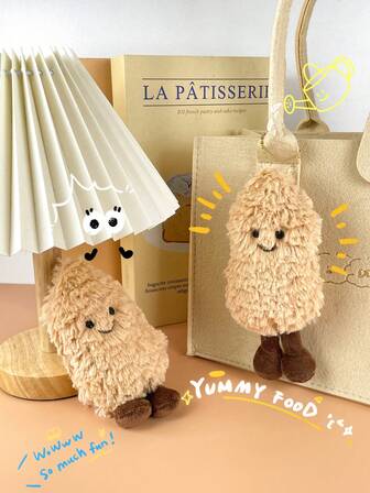 1 pieza (15cm/5.91in) Llavero de peluche de estilo japonés Kawaii de cacahuete, colgante de dibujos animados creativo, accesorio para mochila, adecuado para estudiantes, trabajadores de oficina, parejas, amigos, regalos de cumpleaños, vacaciones, recuerdos, decoración de automóviles, pequeño regalo sorpresa, accesorios de automóvil, accesorio de bolso, escuela, gótico lindo, Y2k