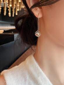 1 件波西米亚流苏长耳环，独特简约设计精致耳钉，高端美观