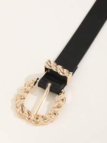 1入組時尚女士牛仔褲皮帶帶粗麻布繩索和扣飾