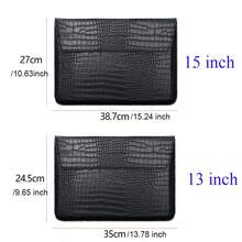 Estojo de Laptop de Couro PU com Padrão de Crocodilo Personalizado para Homens, Adequado para Air 13, 13.3/15.4 Polegadas Pro Retina; Estojo de Laptop de Couro PU Personalizado Estilo Envelope para Mulheres, com Suporte e Capa de Proteção, Unissex, Multi-Uso, Grande Capacidade, Multi-Funcional, Cores Ricas, Fofo, Simples, Divertido, Kawaii, Y2K, Minimalista, Commuting, Casual Business, Estilo Básico, Personalizado, Único, Presente Ideal para Ele/Ela, Presente Ideal para Família, Amigos, Namorada, Aniversário, Feriado/Férias, Outdoor/Passeio/Viagem/Caminhada/Esportes/Escalada, Negócios/Commuting/Trabalho/Escritório. - Castanho - Visão 8