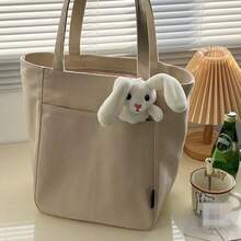 حقيبة كتف كانفاس للنساء موديل 2025 الجديد، مناسبة لطلبة الجامعة لحمل الكتب إلى الفصول الدراسية، وممتازة أيضًا للتنقل اليومي والاستخدام العادي. إنها حقيبة كتف واسعة الحجم. - متعدد الألوان - مشاهدة 10