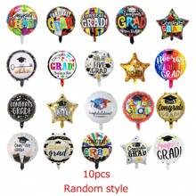 10pcs 18inch Grad Round Star Foil Balloons Congratulation Graduation Helium Balloon Graduation Party Decorations