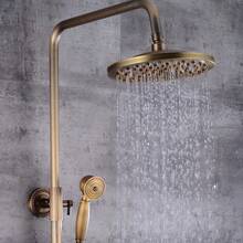 YUNRUX Antique Brass Shower Faucet Retro Shower Set Shower Faucet Rain Shower With Hand Shower Shower Shower System Gold - Gold - View 3