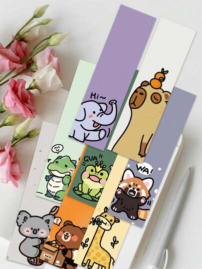 Set de 30 marcapáginas de animales de dibujos animados, marcadores de página DIY para estudiantes, lectores, biblioteca, oficina, diario, útiles escolares, de vuelta a la escuela