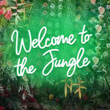 Bienvenue dans la jungle Enseignes au néon LED Lumières néon vertes pour la décoration murale Enseigne lumineuse USB pour jardin, maison, porche, magasin, Noël, salon, bar, Décoration, Grande enseigne au néon LED - Bienvenue dans la jungle - Voir 10