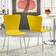 Set Of 2 Pisa Modern Bentwood Dining Chairs - Buylateral - Yellow - View 2