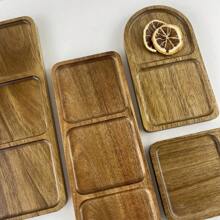 11.4-Inch Rosewood Multipurpose Serving Tray, Breakfast Platter, Snack Plate, Cake Stand, Decorative Platter, Divided Appetizer, Dipping Sauce, Nuts, Dried Fruits, Kitchen Counter, Bathroom Decor, Dessert Display, Suitable For Weddings, Graduations, Birthdays, Parties, Halloween, Christmas