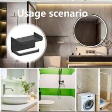 1 pièce Boîte de rangement pour serviettes en papier de cuisine/salle de bain, support et organisateur, rack de rangement à double usage, accessoires de toilette/salle de bain, accessoires de salle de bain d'hôtel (convient uniquement pour les articles de moins de 2 kg)