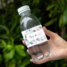 10pcs/Set Blue And Pink Floral Bow Theme Water Bottle Labels, Blue And Pink Floral, Bow, And Letter Pattern Water Bottle Stickers, Suitable For Labeling Beverages, Cans, Cups, Etc. Ideal For Decorating Parties Such As Birthday, Shower, Engagement, Picnic, And As Gift Packaging Supplies, Gift Packaging Labels