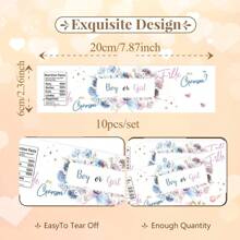 10pcs/Set Blue And Pink Floral Bow Theme Water Bottle Labels, Blue And Pink Floral, Bow, And Letter Pattern Water Bottle Stickers, Suitable For Labeling Beverages, Cans, Cups, Etc. Ideal For Decorating Parties Such As Birthday, Shower, Engagement, Picnic, And As Gift Packaging Supplies, Gift Packaging Labels