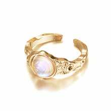 9pcs Asymmetrical Gemstone Crystal Agate Freeform Cats Eye Bloom Split Rings