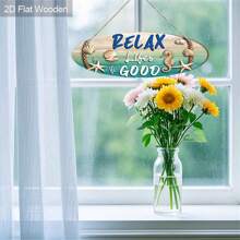 1Pc Summer Decoration Wooden Hanging Sign, Beach Seahorse Seahorse Elements Wooden Prints Art Hanging Painting Wall Decoration Door Decoration Garden Hallway Decoration