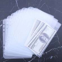 6/12/24 包 PVC 活页夹口袋 A6 A5 尺寸 6 孔防水活页夹袋文件夹，透明信封，适用于 6 孔笔记本活页夹、文件、账单现金卡