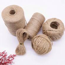 2mm 200M/100M Natural Vintage Jute Rope Twine Roll Yarn Sewing Crafts Jute Cord Thread Wedding Gift Wrap Ribbon Bows Handmade DIY Party Christmas Decoration