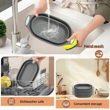 2 件装硅胶面包发酵篮，可折叠耐高温大容量面团发酵碗，家用烤箱烘焙面包醒发碗，面包烘焙模具，厨房用品 - 灰色 - 查看 11